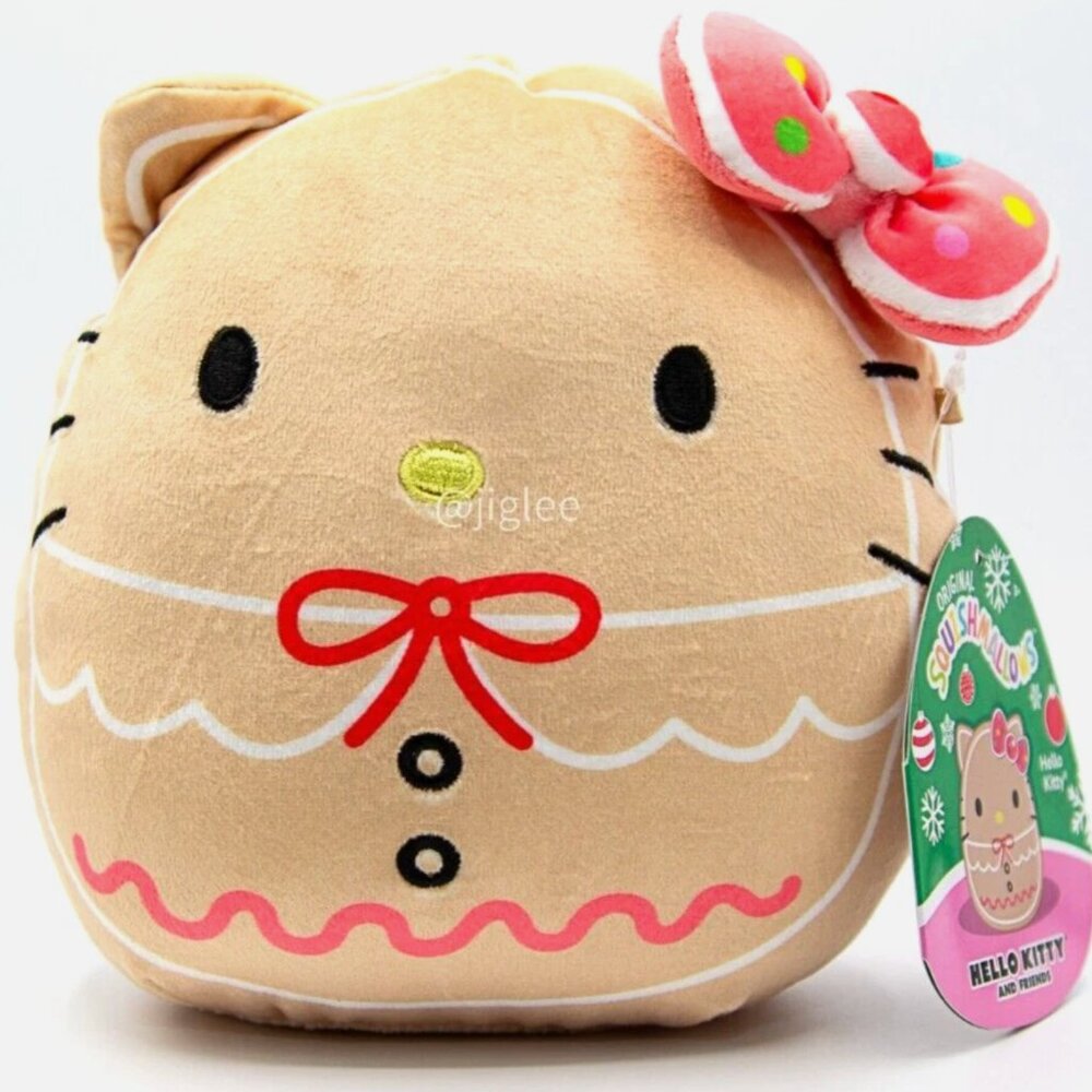 6" Gingerbread Hello Kitty Sanrio Squishmallows PlushToy Jazzwares KellyToy BNWT
